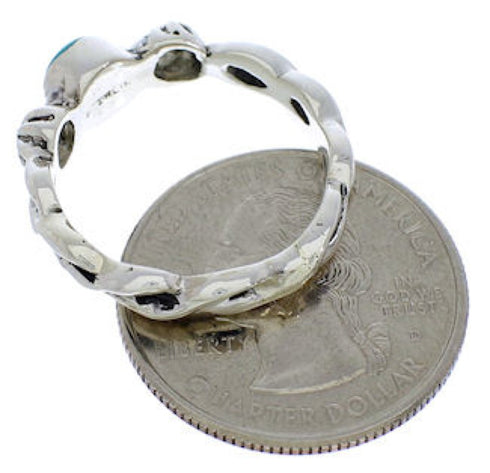 Southwest Sterling Silver Turquoise Jewelry Ring Size 7-1/4 UX33588